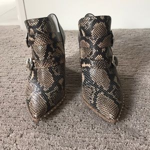 Faux Snake Skin Booties